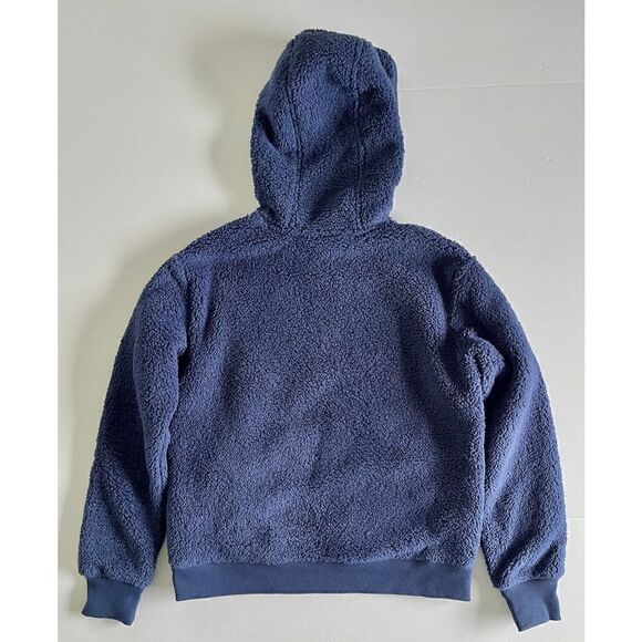 Athleta Girl So Snug Sherpa Hoodie 2.0 with pockets Damask Blue Size Large 12 - Picture 10 of 13